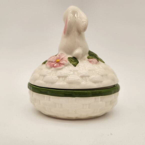 Vintage Avon Bunny Luv Ceramic TrinketBox Gift Perfect Condition Vibrant Colors - Picture 4 of 15